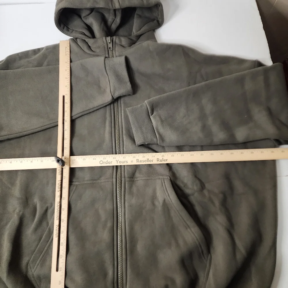 Comfrt Cloud Zip Hoodie Unisex XL Millstone Green Full Zip Oversized - Picture 3 of 7